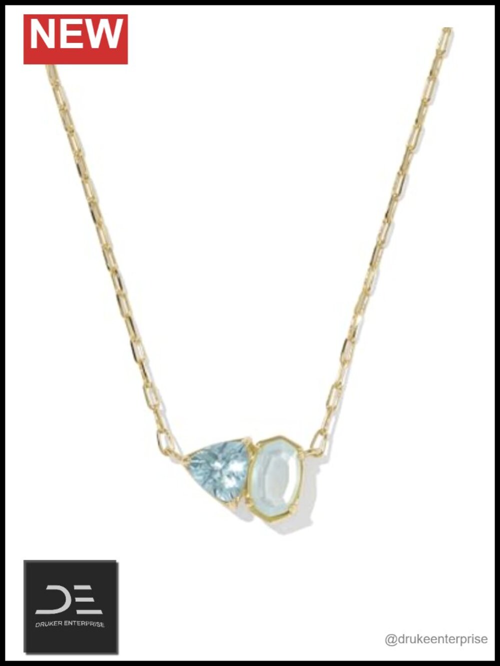 Pendant Necklace 14KGP Gold Plated Brass Christina